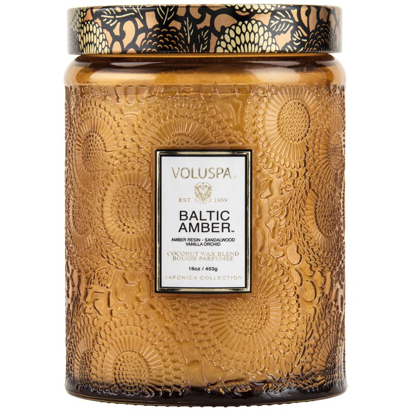 Voluspa Large Glass Jar Candle Baltic Amber 100h