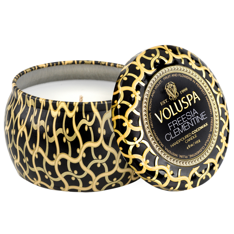 Voluspa Mini Tin Candle Freesia Clementine 25h