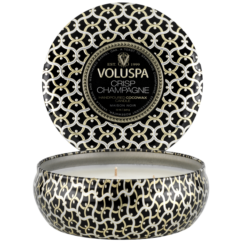 Voluspa Maison Noir 3-wick Tin duflys 40 timer Crisp Champagne