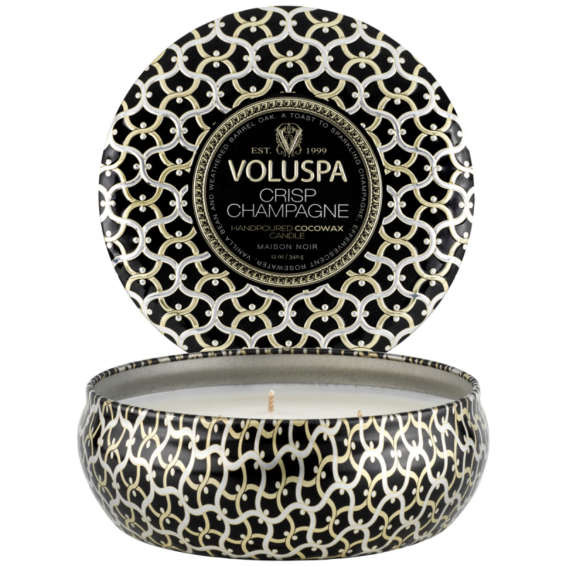 Voluspa 3-Wick Tin Candle Crisp Champagne 40h