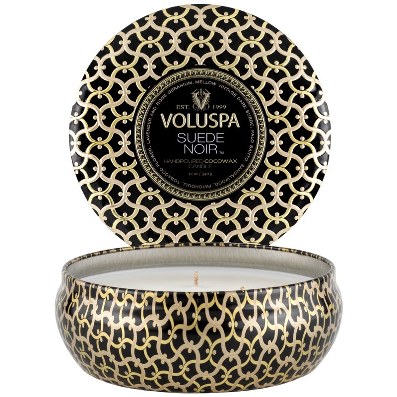 Maison Noir 3-wick Tin duflys 40 timer Suede Noir