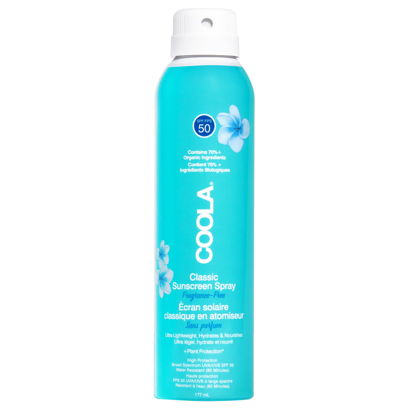 COOLA Clear Sunscreen Spray SPF50 Fragrance-Free 177ml
