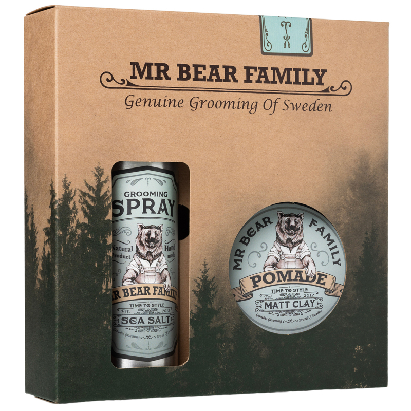 Mr Bear Family Kit Spray and Pomade Springwood (200+100ml)