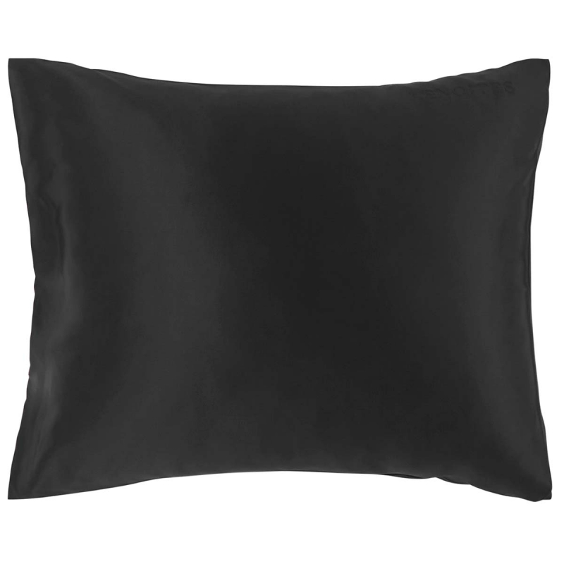 Lenoites Mulberry Silk Pillowcase Black 50 x 60 cm