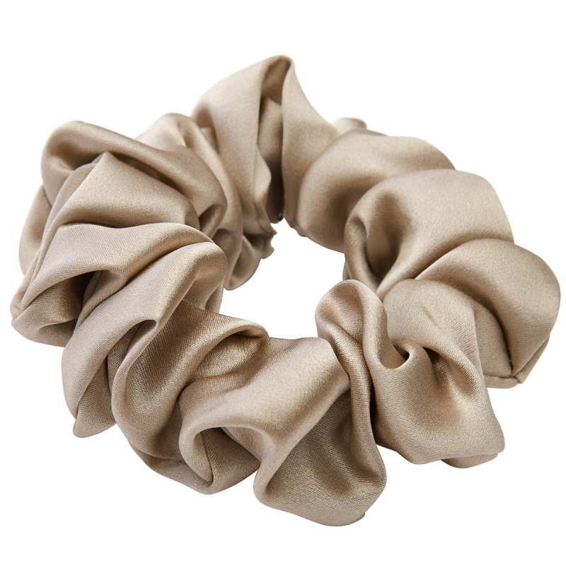 Lenoites Mulberry Silk Scrunchie Antique Gold