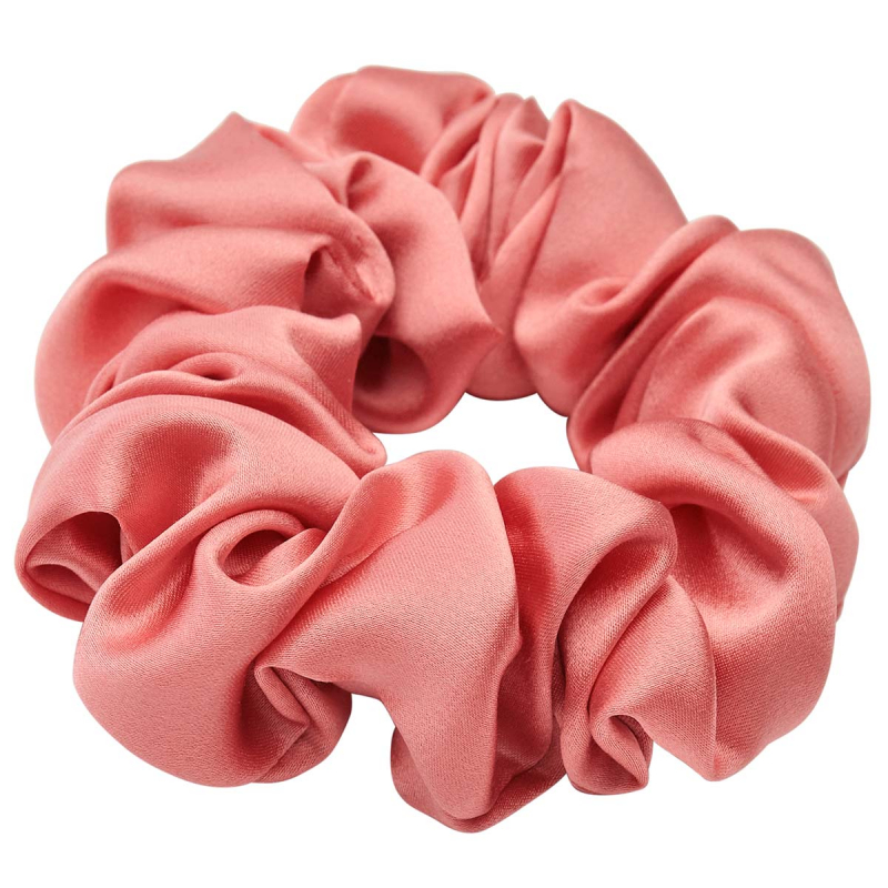 Lenoites Mulberry Silk Scrunchie, Pink