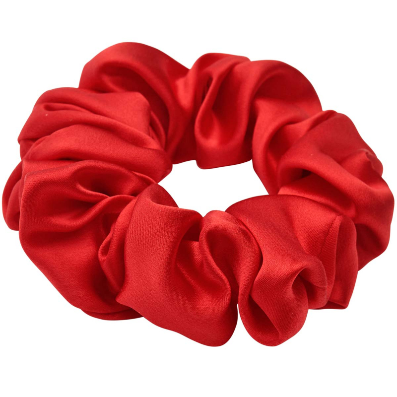 Lenoites Mulberry Silk Scrunchie Red