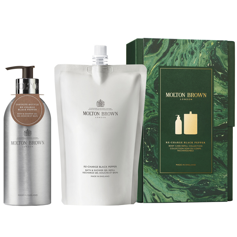 Molton Brown Re-charge Black Pepper Body Care Refill Gift Set Duo