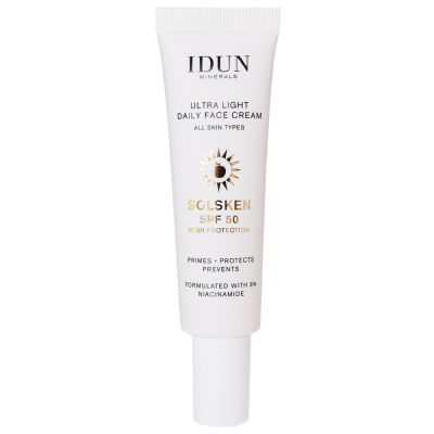 IDUN Minerals Ultra Light Daily Face Cream Solsken SPF 50 (30ml)