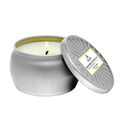 Voluspa Mini Tin Candle Silver Birch Peppercorn