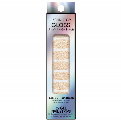 Dashing Diva Gloss Color Gel Nail Strips Gold Powder