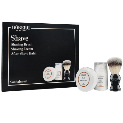 Noberu Shave: Shaving Brush, Cream & After Shave Balm (50 + 75 ml)