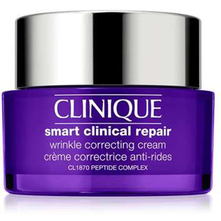 Clinique Smart Clinical Repair Wrinkle Correcting Cream ansiktskrem mot rynker i lilla krukke med sølvlokk