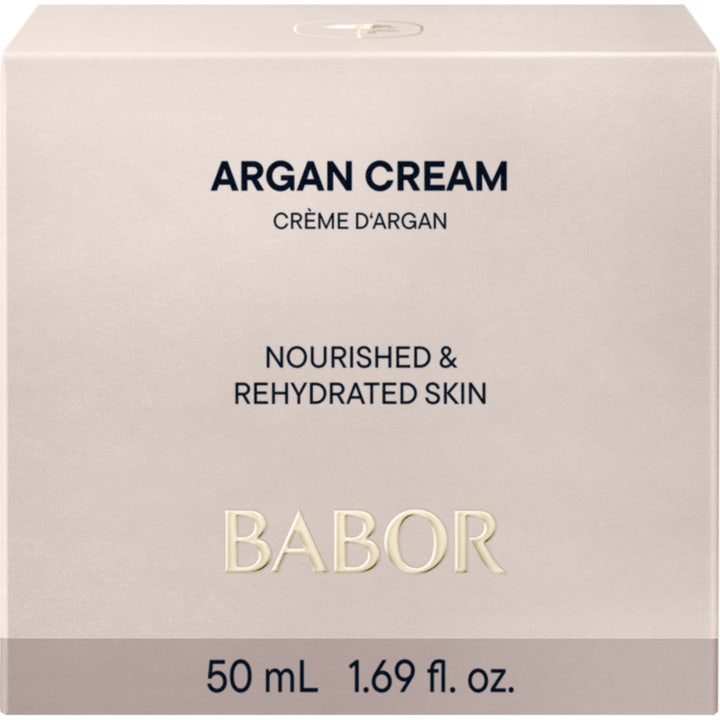Babor Argan Cream 50 ml nærende ansiktskrem i hvit ytteremballasje som virker fuktighetsgivende og glattende.