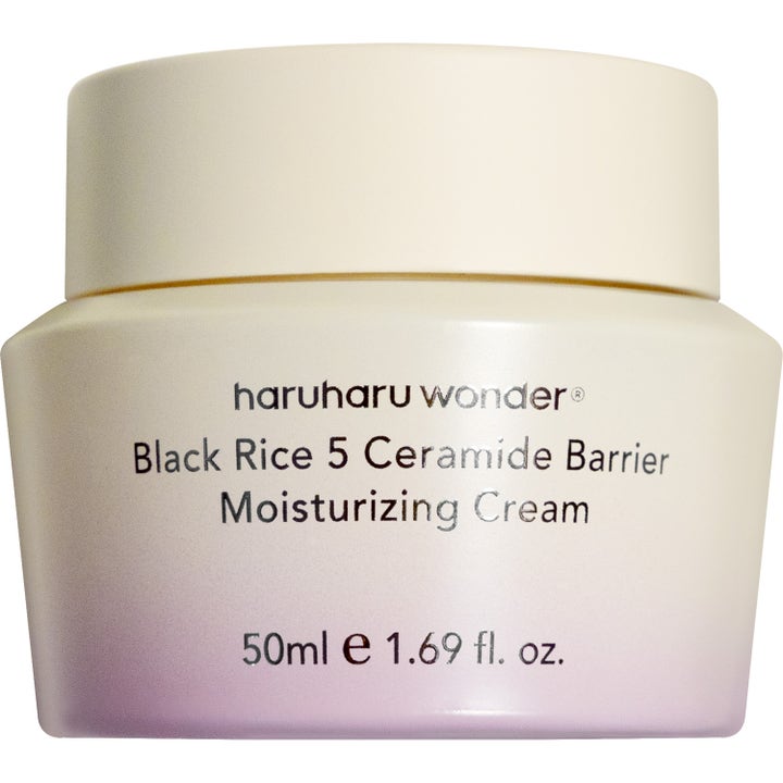 Haruharu Wonder Black Rice 5 Ceramide Barrier Moisturizing Cream 50ml fuktighetskrem i krukke med lilla og beige gradient