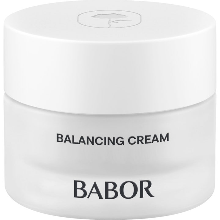 Babor Skinovage Balancing Cream 50 ml balanserende ansiktskrem i en frostet glasskrukke med hvitt skrulokk