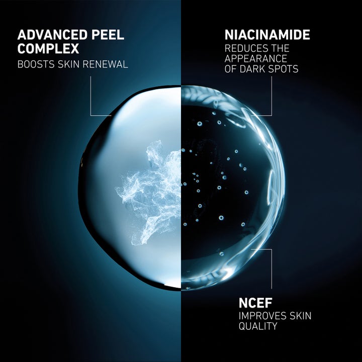 Filorga Clinical Home Peel 50 ml med Niacinamide og Advanced Peel Complex i en blå og klar dråpe.