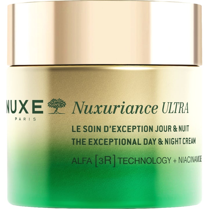 Nuxe Nuxuriance Ultra The Exceptional Day & Night Cream fornyende ansiktskrem med niacinamide i gull og grønn krukke.