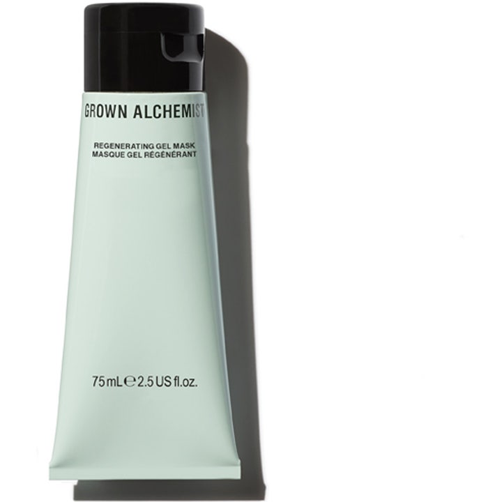 Grown Alchemist Regenerating Gel Mask 75 ml fuktighetsgivende gelmaske i lysegrønn tube med sort flipplokk