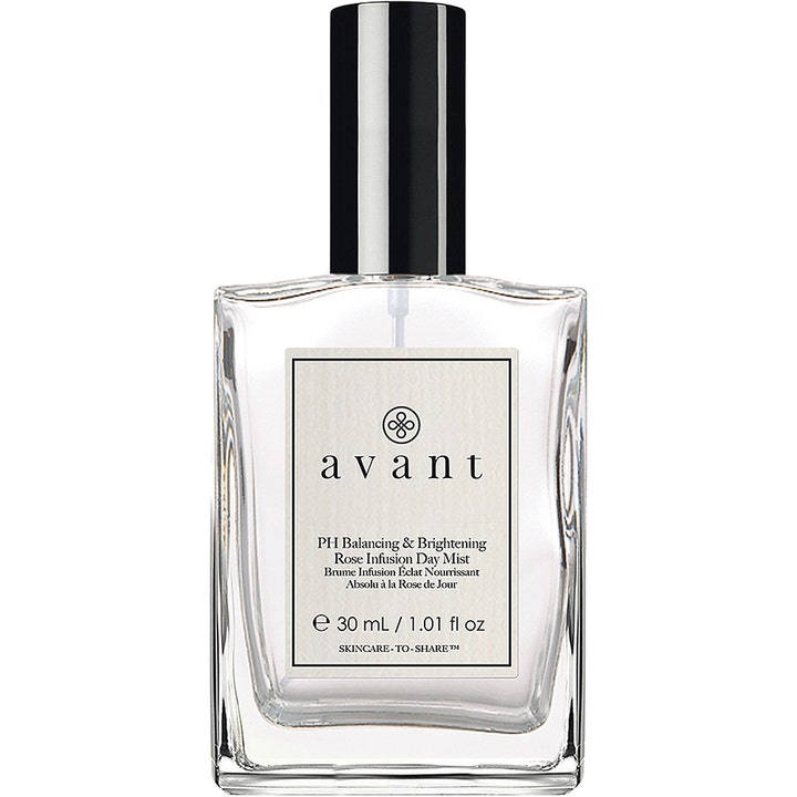 Avant PH Balancing & Brightening Rose Infusion Day Mist 30 ml i en elegant glassflaske med sort kork.