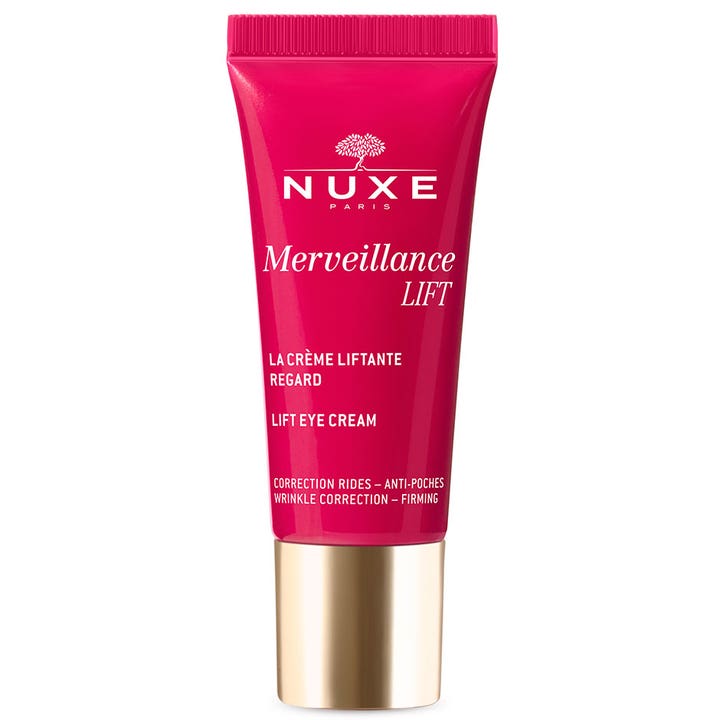 Nuxe Merveillance Lift Eye Cream oppstrammende øyekrem som gir fasthet i en knallrosa tube med elegant gullkork.