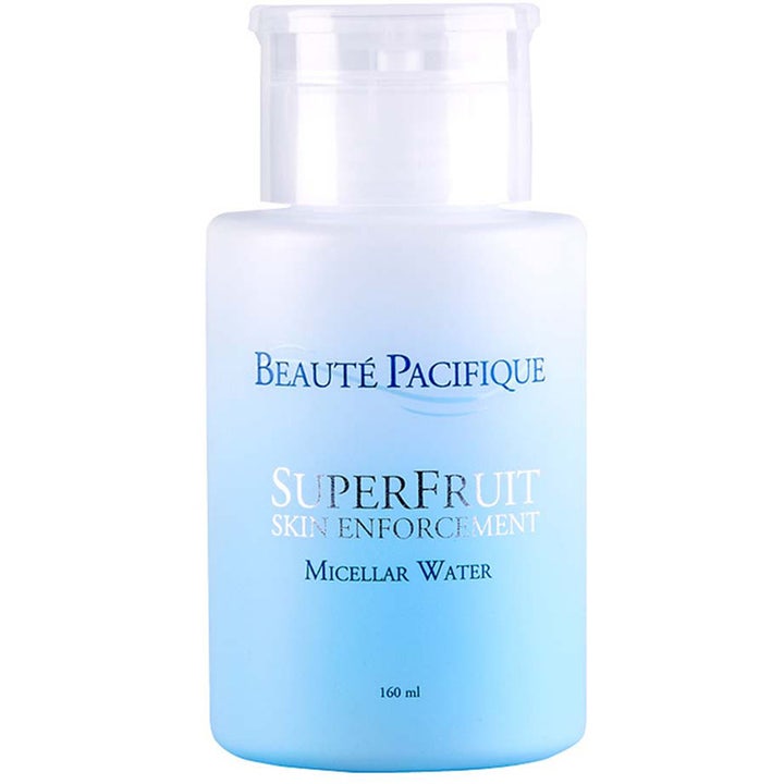 Beauté Pacifique Superfruit Skin Enforcement Micellar Water 160 ml pleiende rensevann i frostet flaske med blå gradering