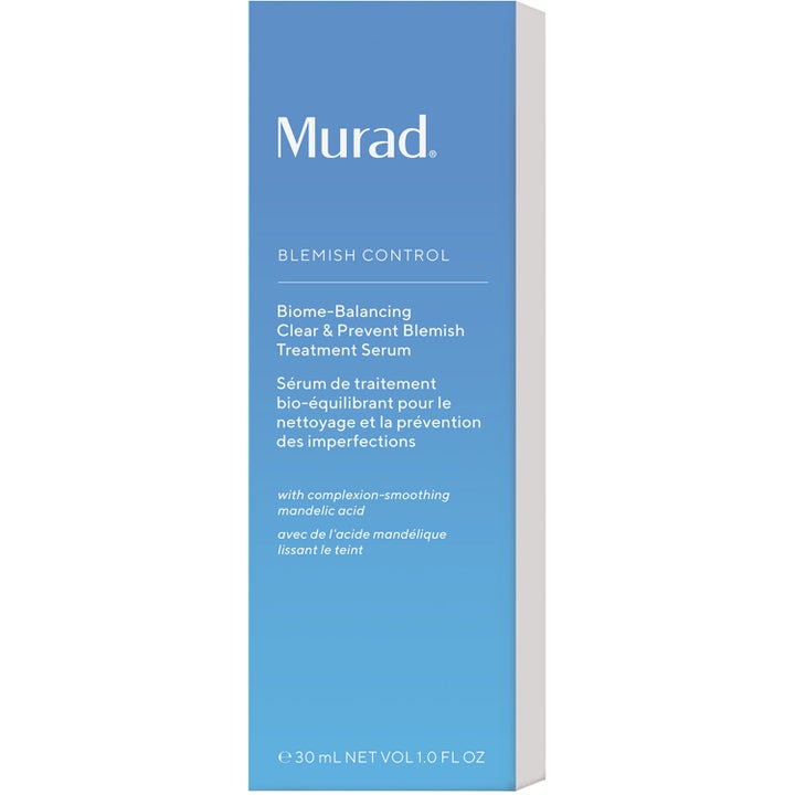 Murad Biome-Balancing Clear & Prevent Serum 30 ml mot urenheter i blå og hvit ytteremballasje