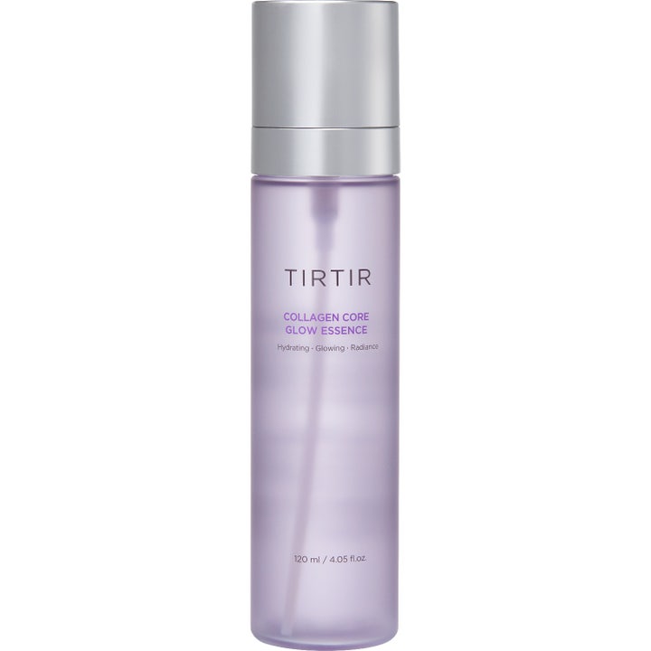Tirtir Collagen Core Glow Essence 120 ml fuktighetsgivende ansiktsserum i lilla flaske med sølvkork