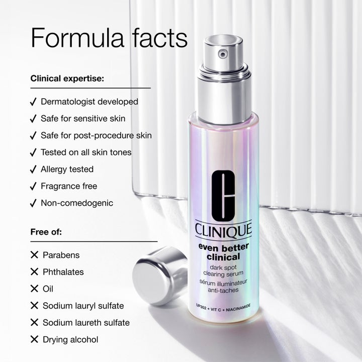 Clinique Even Better Clinical Serum 30 ml mot mørke flekker i iriserende pumpeflaske med vitamin C og niacinamid