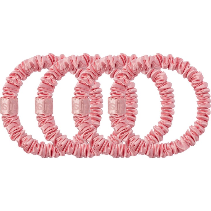 Pure Silk Skinny Scrunchies Rose