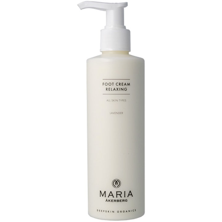 Maria Åkerberg Foot Cream Relaxing 250 ml beroligende fotkrem med lavendel i hvit sylindrisk pumpeflaske