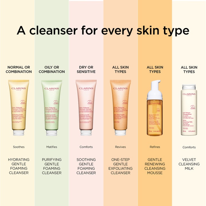 Clarins Soothing Gentle Foaming Cleanser 125 ml beroligende renseskum i rosa tube for tørr eller sensitiv hud