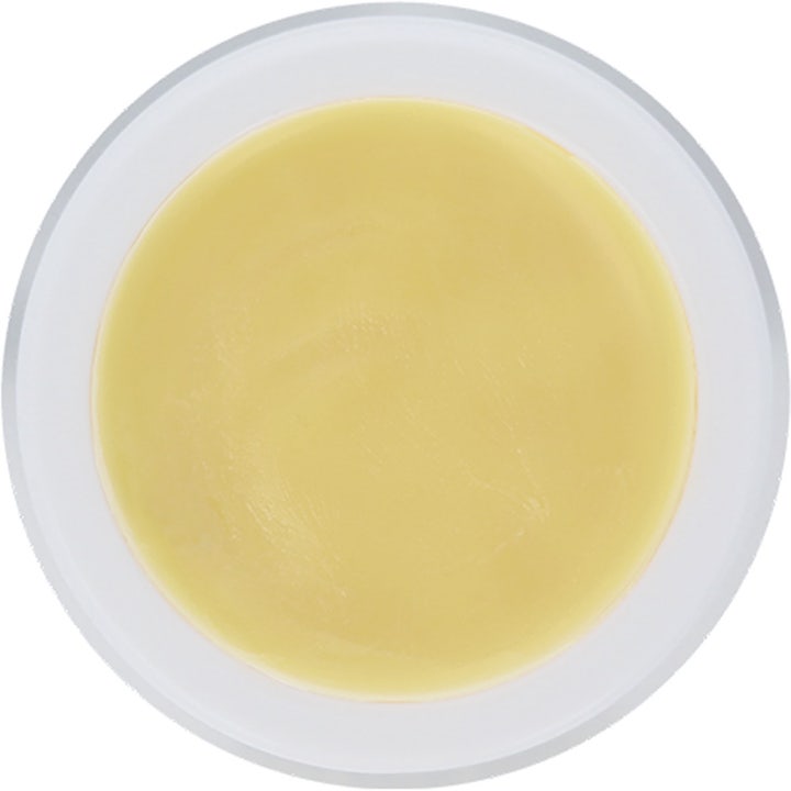 Maria Åkerberg Baby Care 50 ml pleiende hudkrem for barn med glatt lysegul tekstur sett ovenfra.