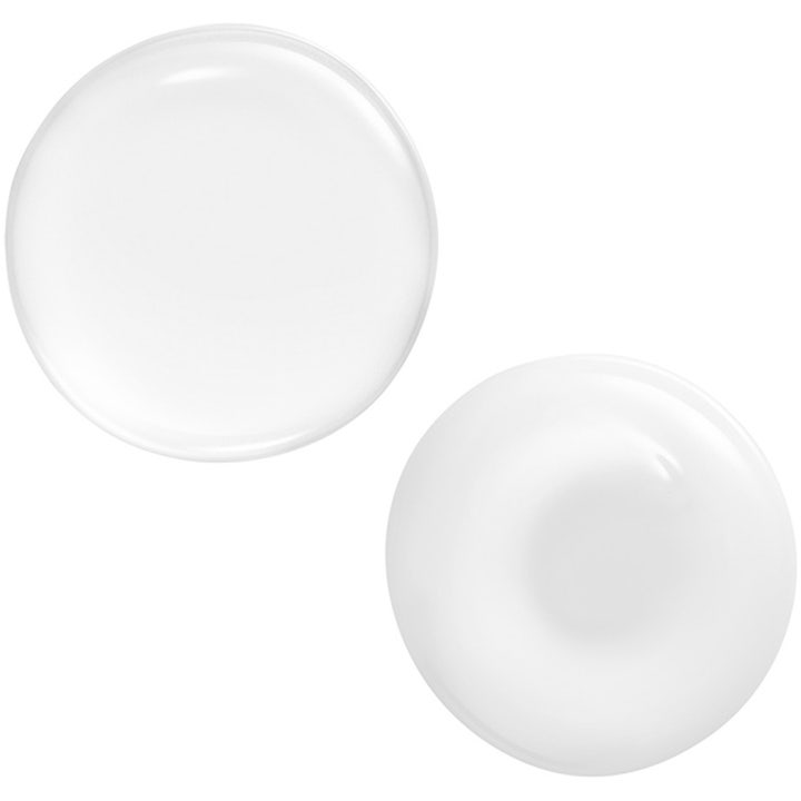 Shiseido Bio-Performance Skin Filler Duo Serum Refill 60ml viser to dråper hvit, kremet tekstur