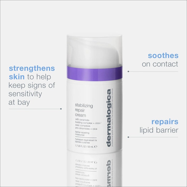 Dermalogica Stabilizing Repair Cream 50 ml beroligende ansiktskrem i hvit pumpeflaske med ceramide og cica som styrker huden.