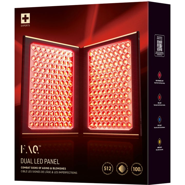 FAQ Swiss FAQ™ Dual Led Panel 1 stk hudpleieverktøy i boks som bekjemper aldringstegn med rødt lys.