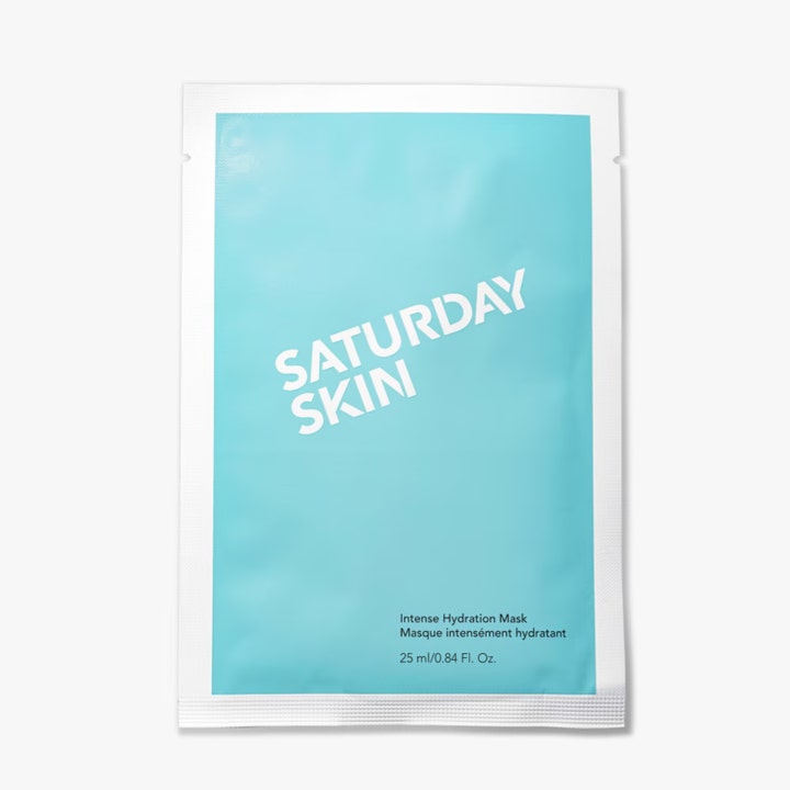 Saturday Skin Intense Hydration Mask 25 ml fuktighetsgivende ansiktsmaske i lyseblå pose