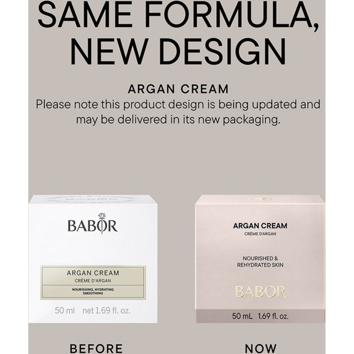 Babor Argan Cream 50 ml pleiende ansiktskrem med nærende ingredienser vist ved en rosa blomst