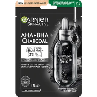Garnier Pure Charcaol Black Algae Purifying & Hydrating Pore-Tightning Sheet Mask