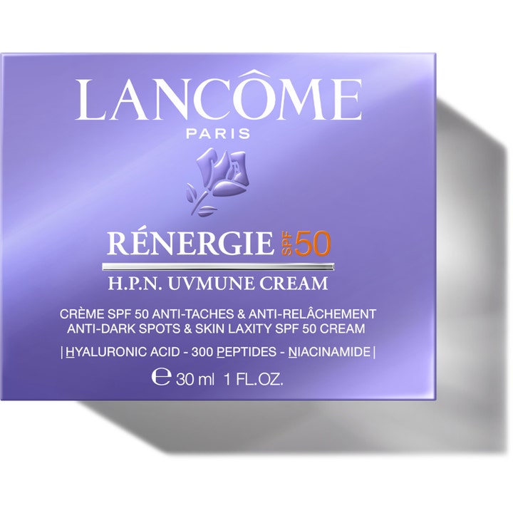 Lancôme Rénergie H.P.N. UVMUNE Cream 30 ml dagkrem med SPF 50 i lilla eske som motvirker mørke flekker
