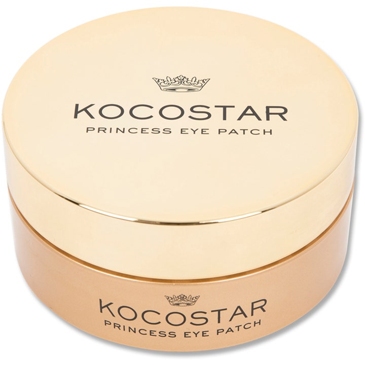 Kocostar Princess Eye Patch 60 stk fuktighetsgivende øyelapper i en elegant rund gullfarget krukke med metallokk