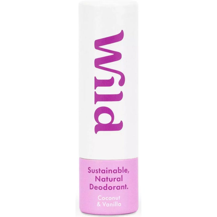 Wild Coconut & Vanilla Deodorant Refill 43g naturlig deodorant i hvit og lilla papphylse