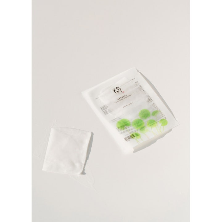 Beauty of Joseon Centella Asiatica Calming Mask 1 stk beroligende ansiktsmaske med hvit tekstilmaske og grønne blader