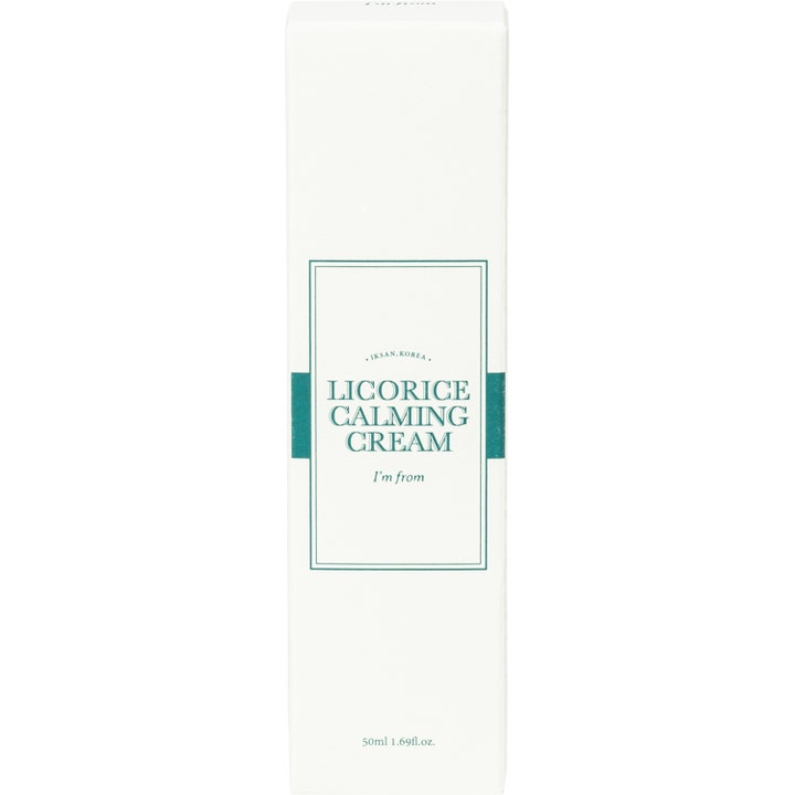 I'm From Licorice Calming Cream 50 ml beroligende ansiktskrem i hvit pappeske med grønne grafiske detaljer