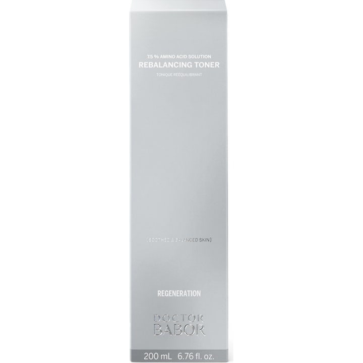 Babor DOC Rebalancing Toner 200 ml ansiktsvann i sølvfarget eske med aminosyrer som beroliger og balanserer huden