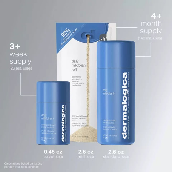 Dermalogica Daily Microfoliant 74 g peeling viser tekstur av fint hvitt pulver som blir til et luftig skum.
