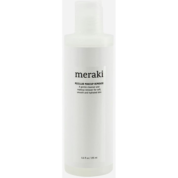 Meraki Micellar Makeup Remover 195 ml skånsom sminkefjerner i hvit frostet plastflaske med minimalistisk etikett