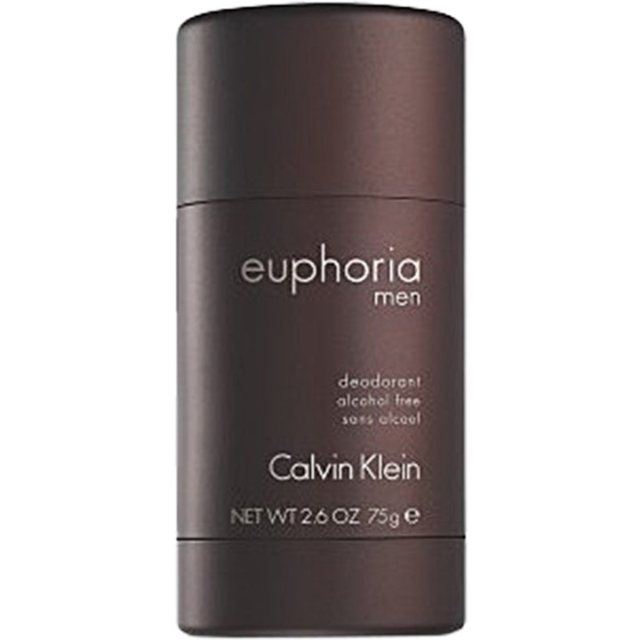 Calvin Klein Euphoria Men 75g deostick mot lukt i en stilren mørkebrun beholder med sølvskrift