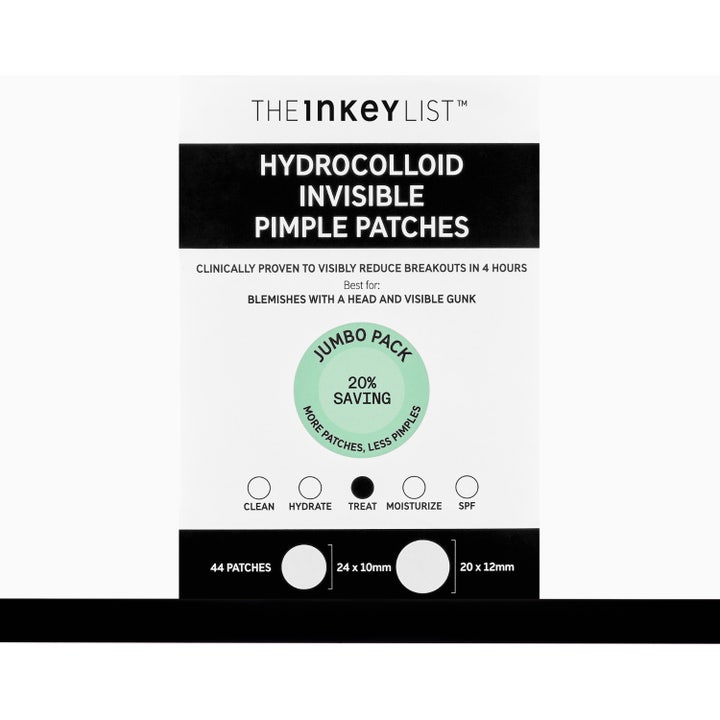 The INKEY List Hydrocolloid Invisible Pimple Patches 22 stk kviseplaster med salisylsyre og et ark med runde plaster