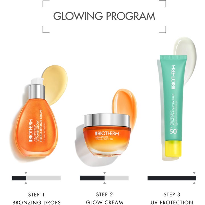 Biotherm AQS+ VG Drop Serum 50 ml glødgivende serum med selvbruningseffekt og fuktighetskrem i glasskrukke